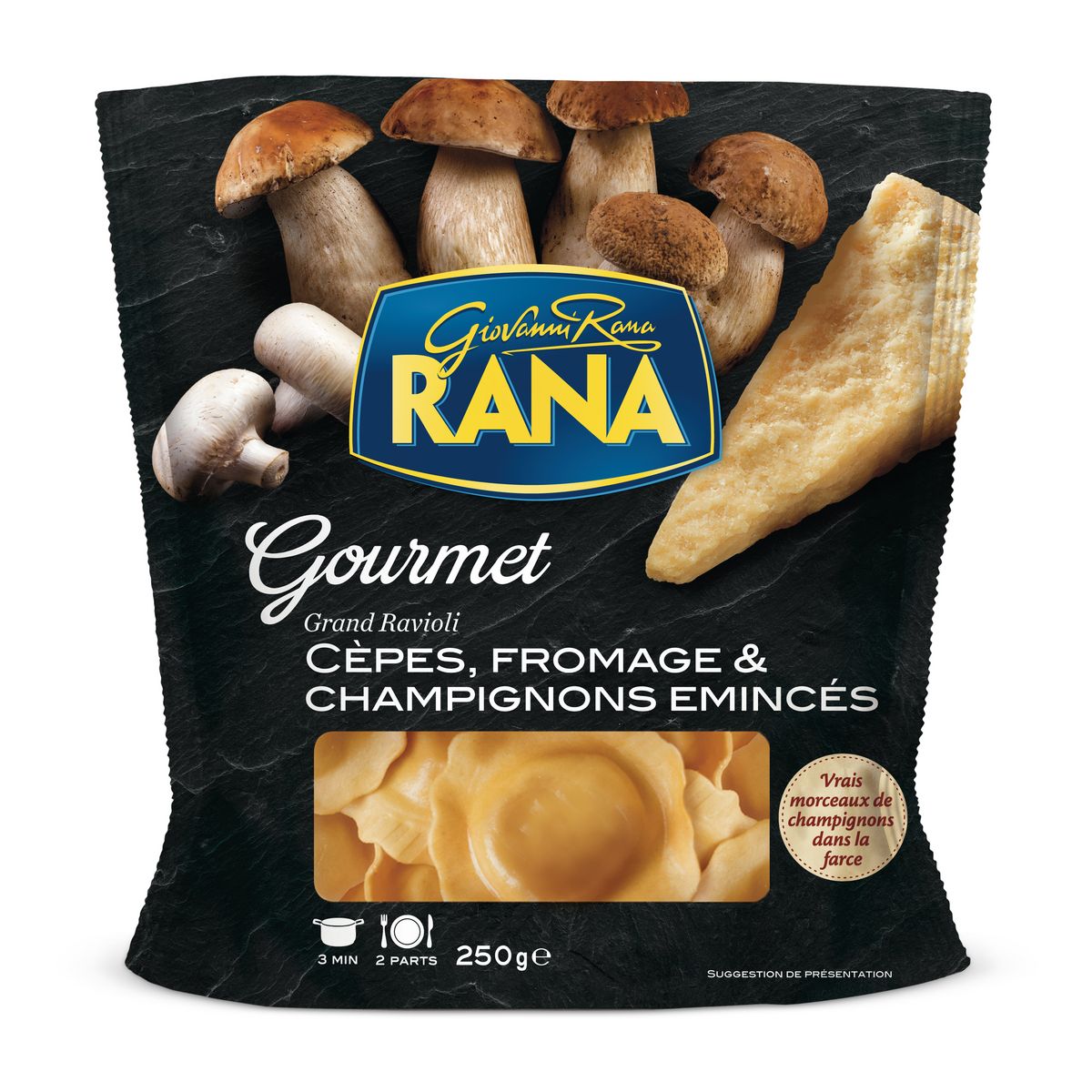RANA Grand ravioli aux cèpes et aux champignons émincés 2 portions 250g