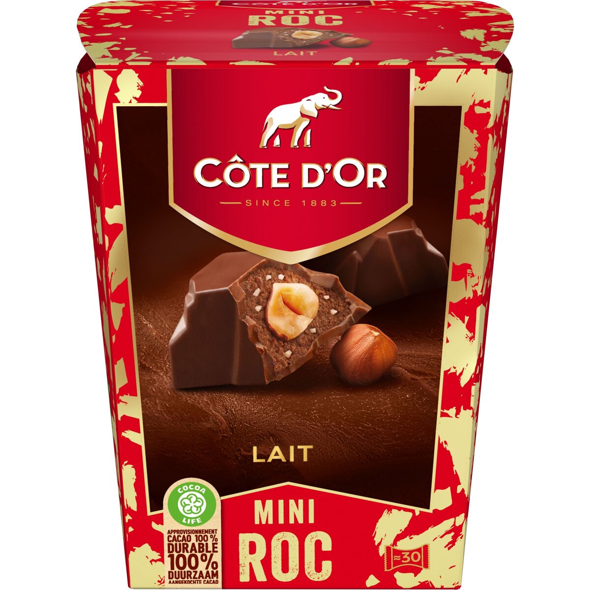 COTE D'OR Mini Roc au chocolat au lait 30 pièces 279g