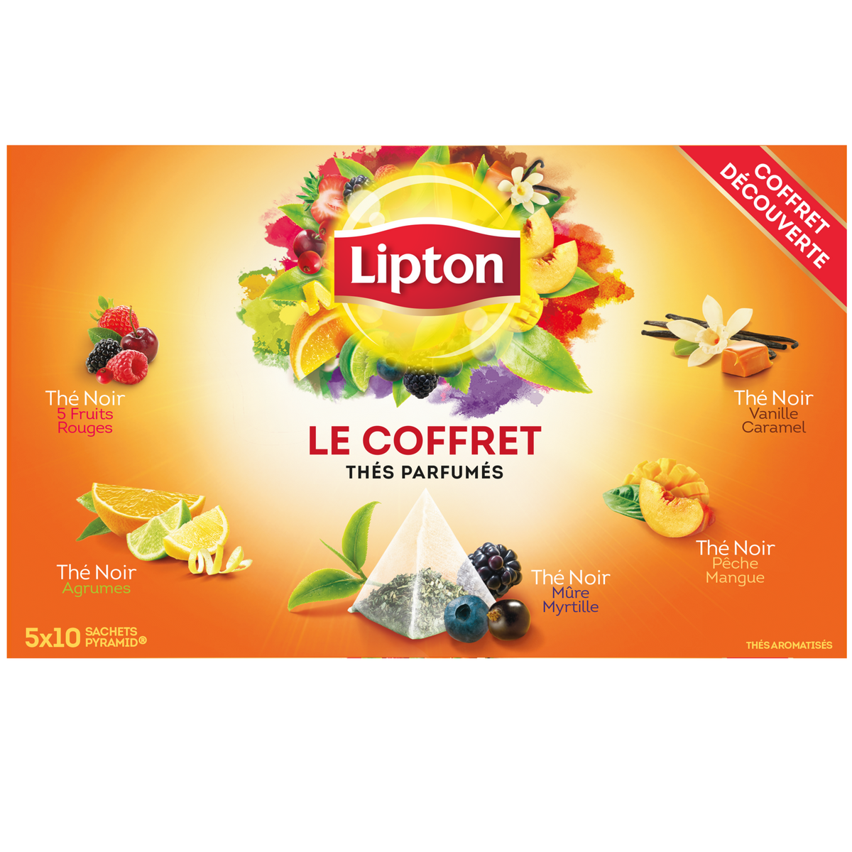 Coffret de Thés et Infusions Lipton - 12 parfums -180 sachets