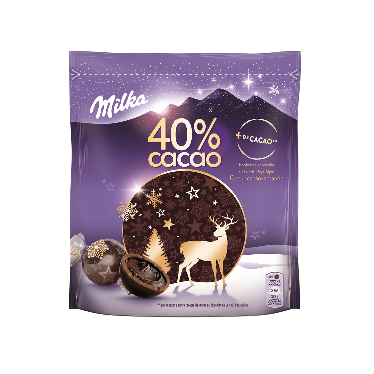 MILKA Bonbons au chocolat au lait 40% de cacao et amandes 100g