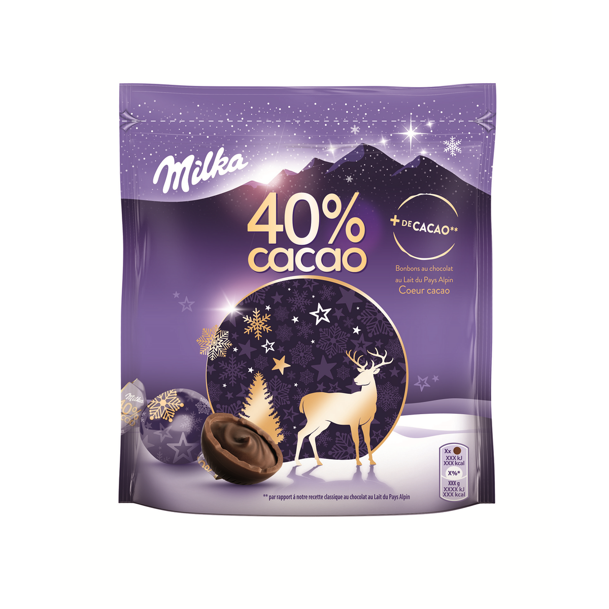 MILKA Bonbons de chocolat au lait 40% cœur cacao 100g
