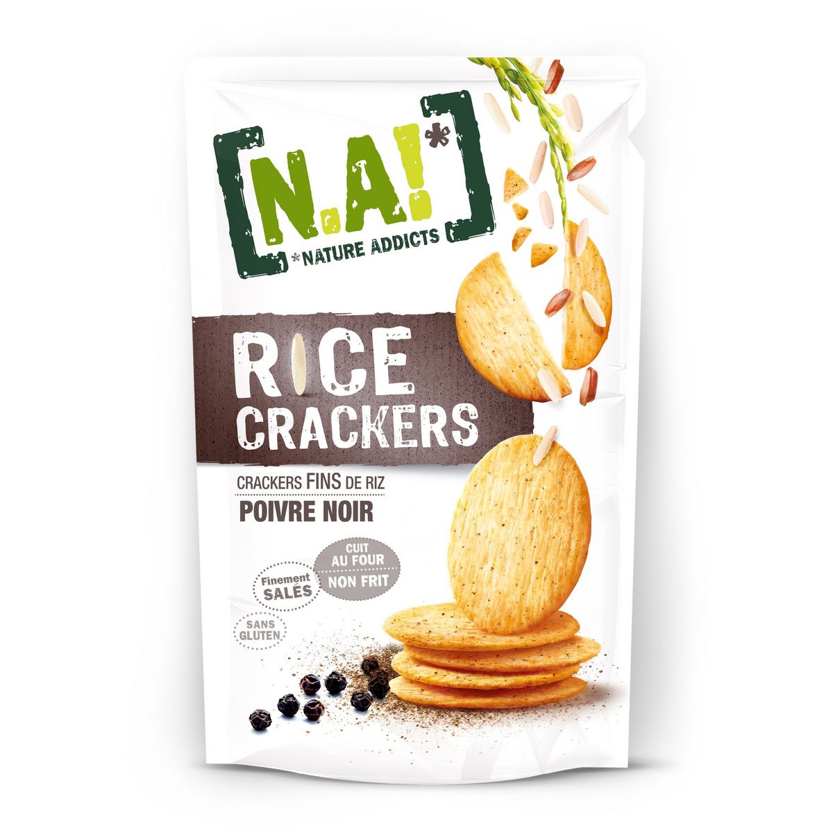 N.A! Rice crackers fins de riz au poivre noir 70g