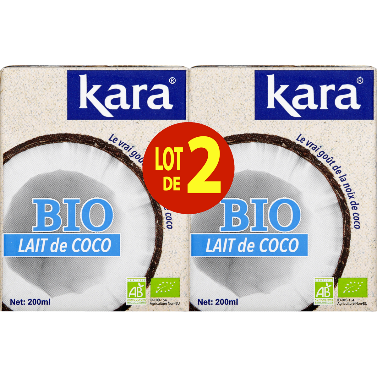 KARA Lait de coco bio 2x200ml