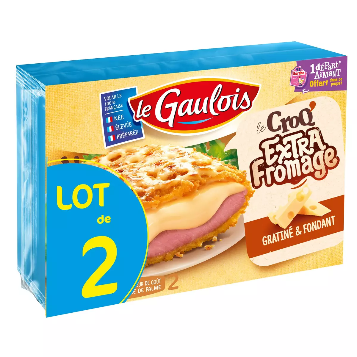 LE GAULOIS Le croq' extra fromage gratiné et fondant 2x200g