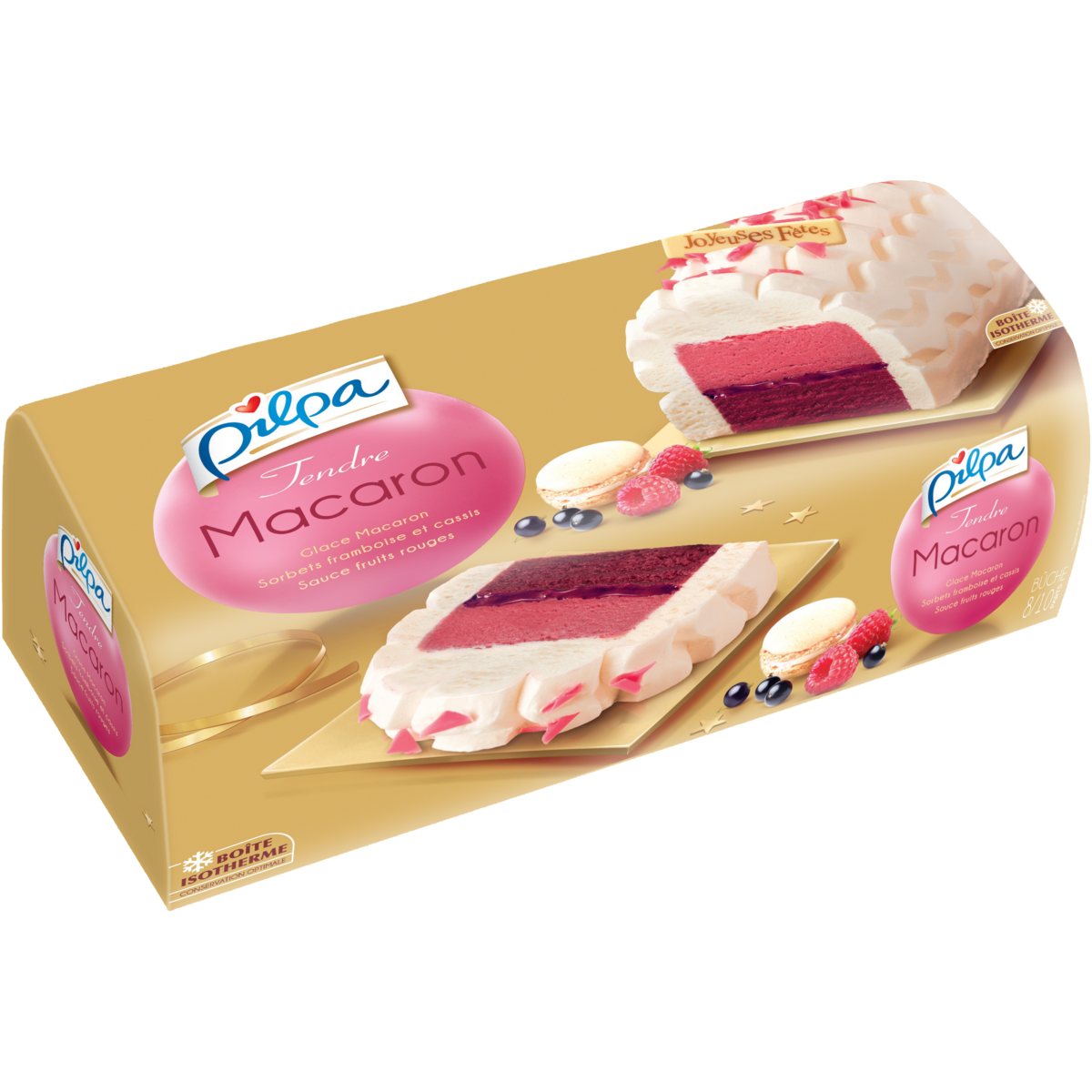 PILPA Bûche glacée tendre macaron 8-10 parts 547g