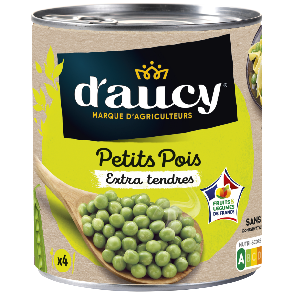 D'AUCY Petits pois extra tendres 560g