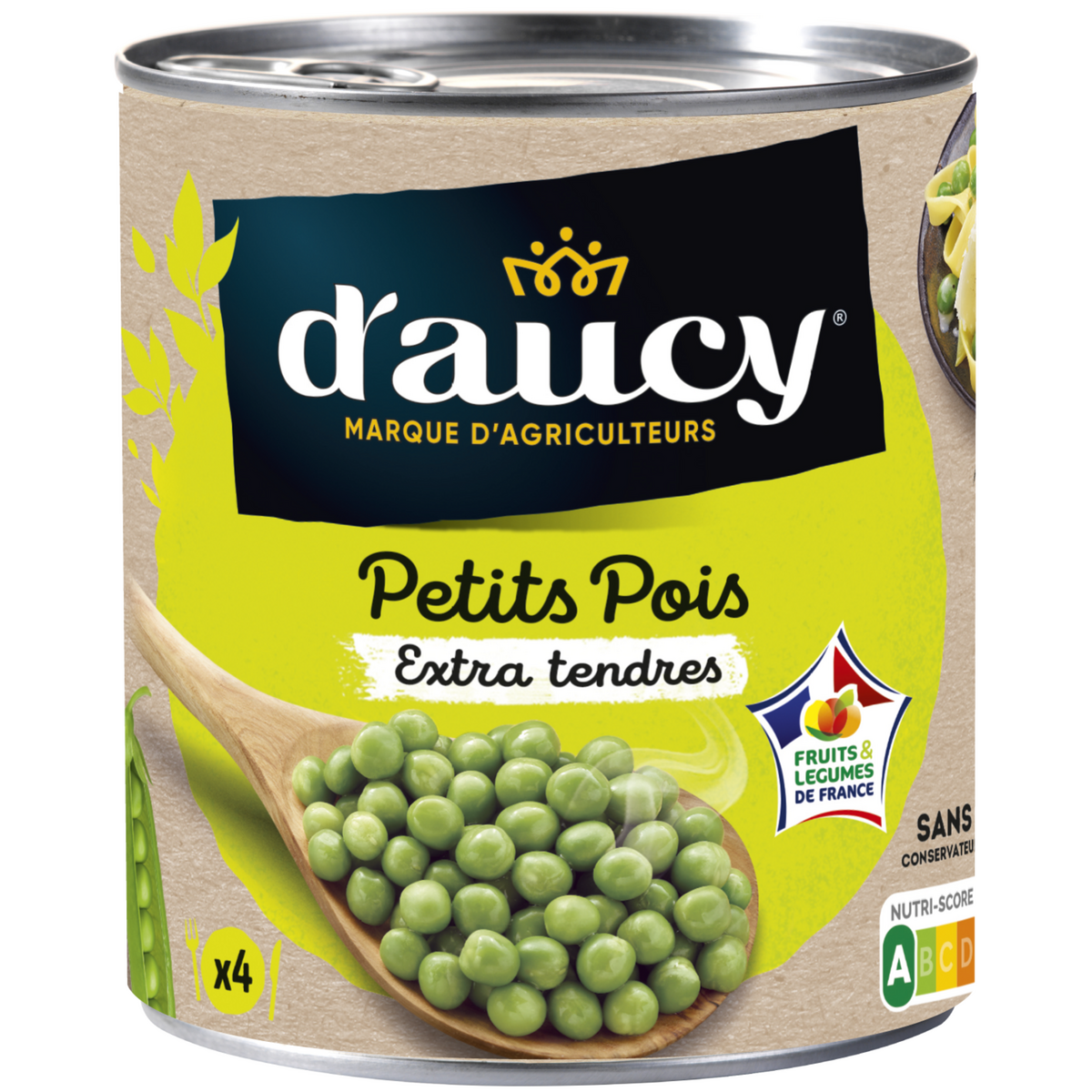 D'AUCY Petits pois extra tendres 560g