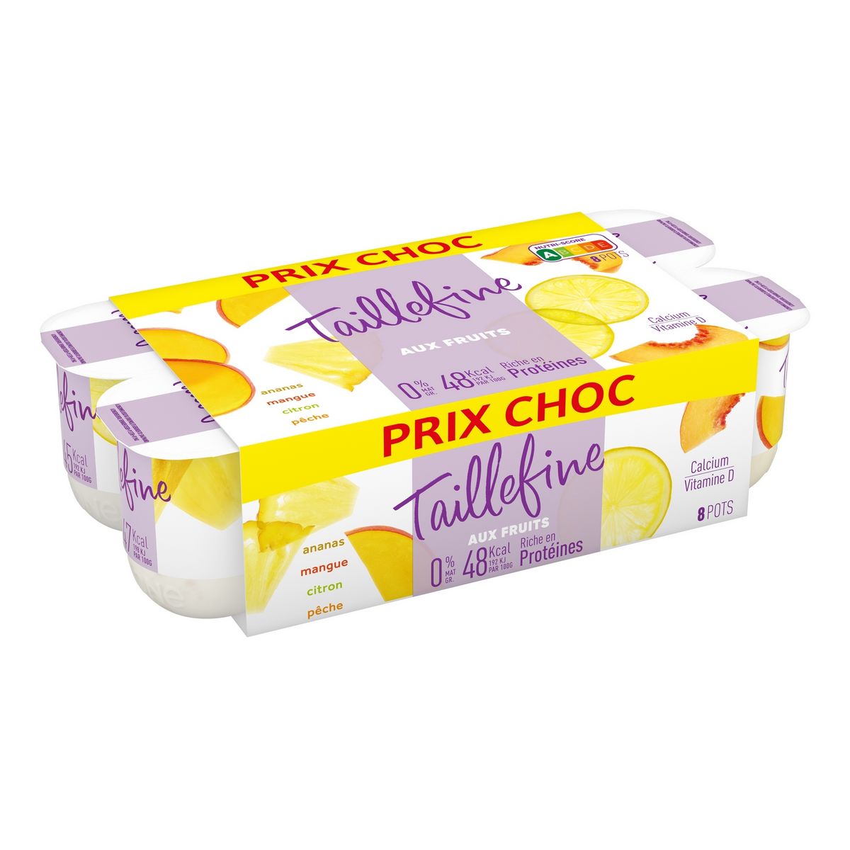 TAILLEFINE Yaourt brassé allégé aux fruits jaunes 0% MG 8x125g