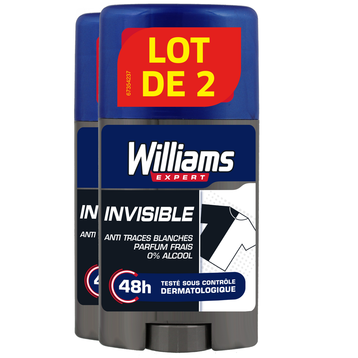 WILLIAMS Déodorant stick invisible 2x75ml