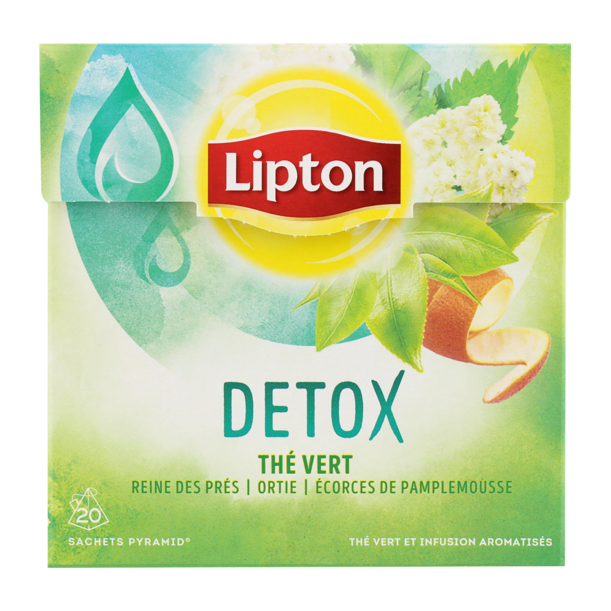 LIPTON Thé vert détox  20 sachets 36g