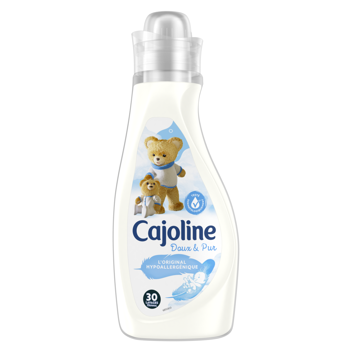 CAJOLINE Assouplissant concentré doux et pur hypoallergénique 30 lavages 750ml