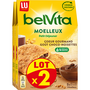 BELVITA Biscuits petit-déjeuner moelleux chocolat noisette sachets individuels 2x5 sachets 2x250g