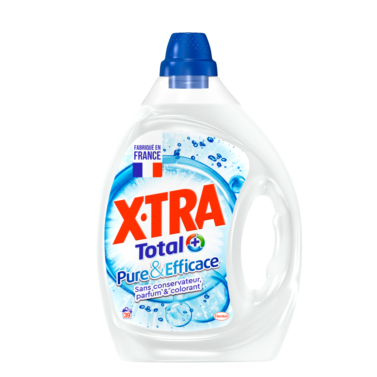 X-TRA Total Lessive liquide pure et efficace 39 lavages 1,95l