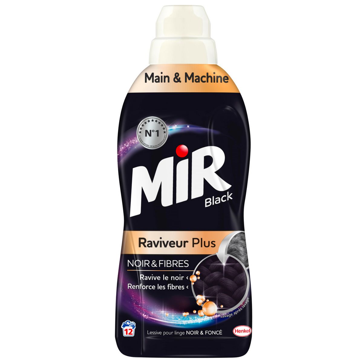 MIR Lessive liquide spécifique noir et fibres 12 lavages 750ml