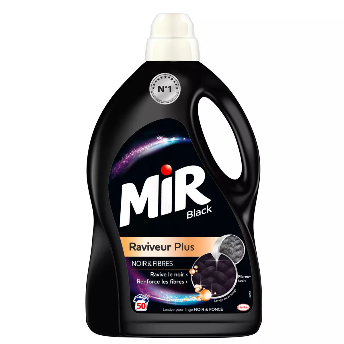 MIR Black lessive liquide raviveur linge noir 50 lavages 3l