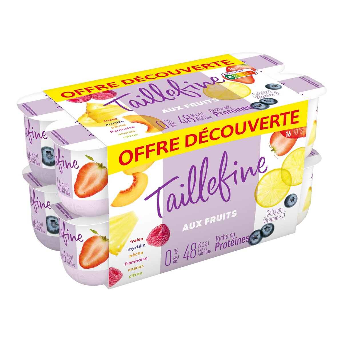 TAILLEFINE Panaché de yaourts allégés 0%MG 16x125g
