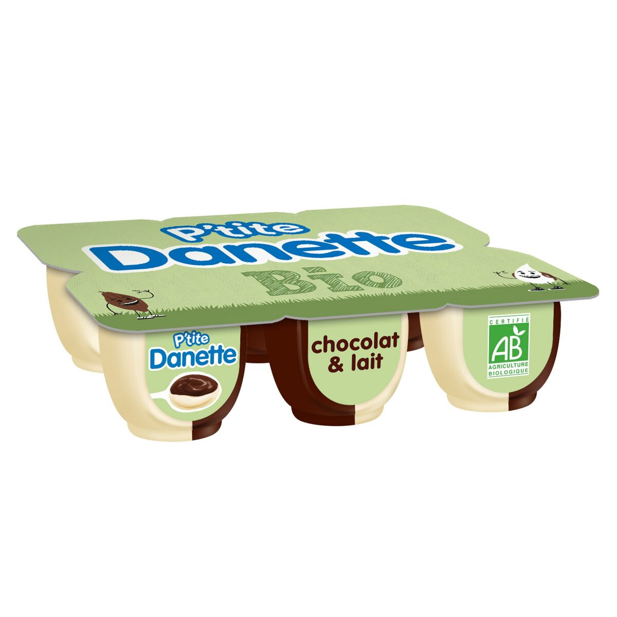 DANETTE P'tite Danette Bio Crème dessert Chocolat et lait 6x65g
