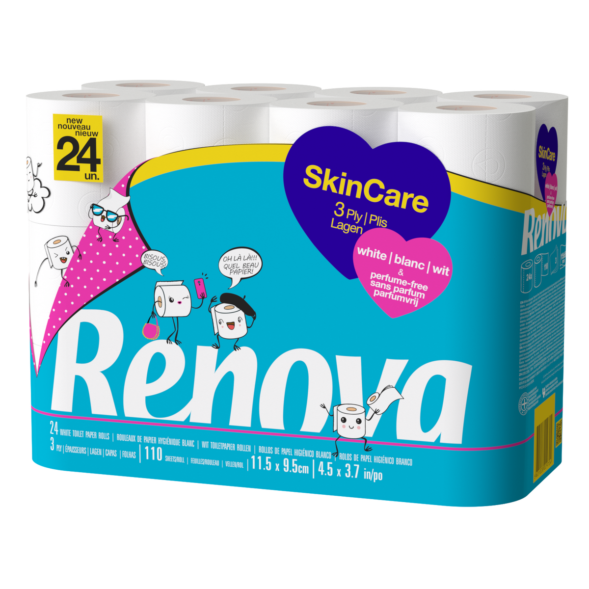 RENOVA Papier toilette blanc skin care 24 rouleaux