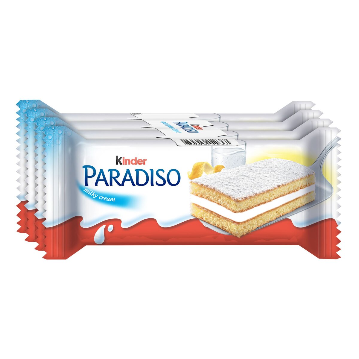 KINDER Paradiso gâteaux fourrés au lait sachets individuels 4 gâteaux 116g
