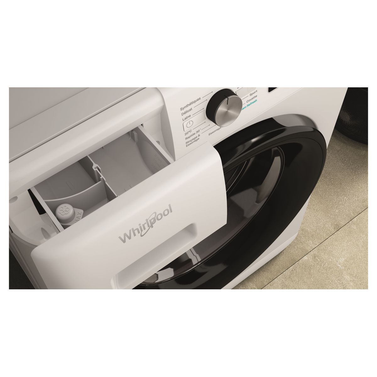 WHIRLPOOL Lave linge hublot FFB8458BVFR, 8 kg, 1400 T/min