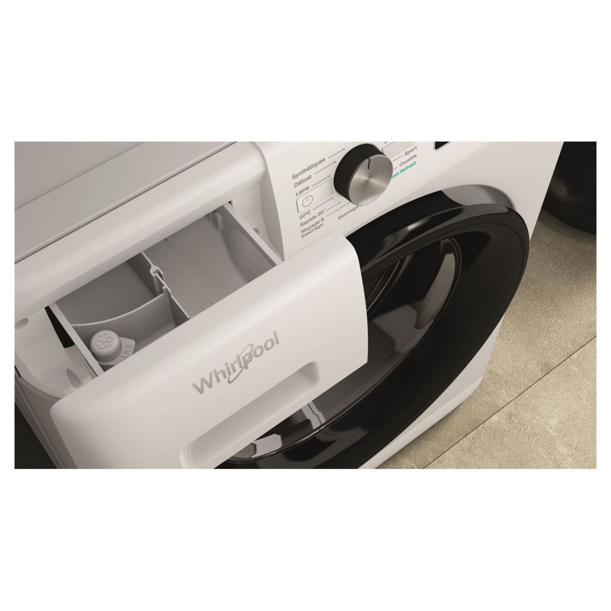 Voir la diapositive 3 : WHIRLPOOL Lave linge hublot FFB8458BVFR, 8 kg, 1400 T/min