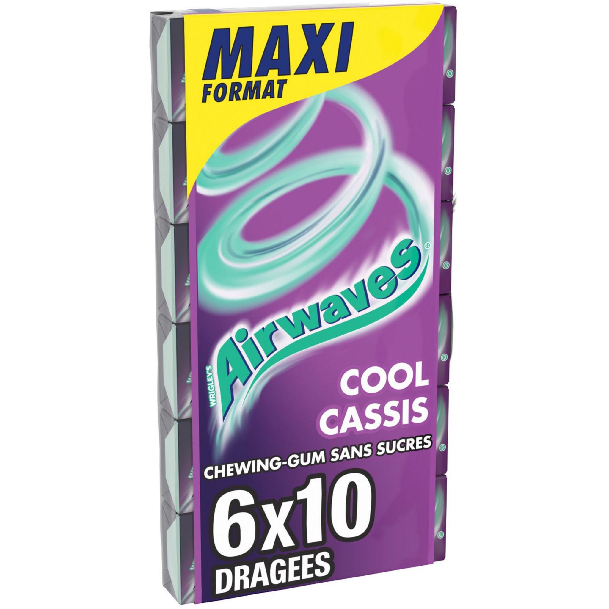 AIRWAVES Cool cassis Chewing-gum sans sucres 6x10 pièces 84g pas cher ...