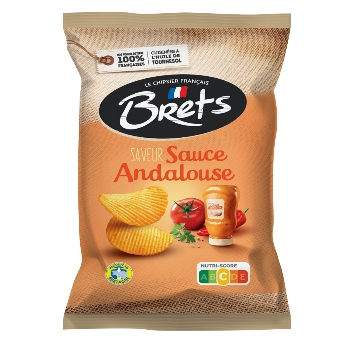 BRETS Chips ondulées saveur sauce andalouse  125g