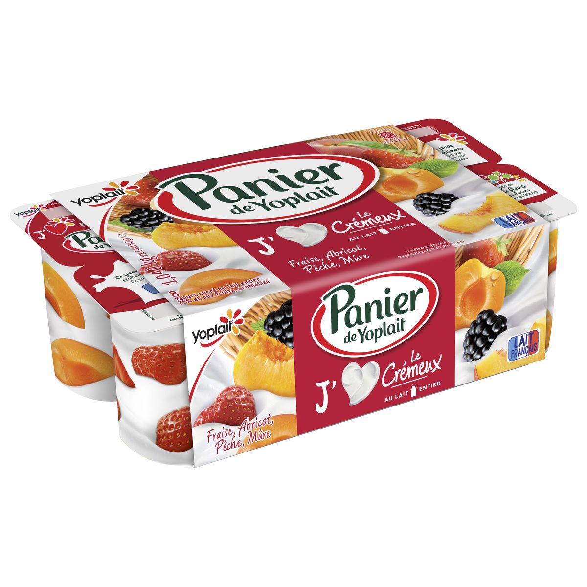 PANIER DE YOPLAIT Le Crémeux Yaourts aromatisé aux fruits 8x130g