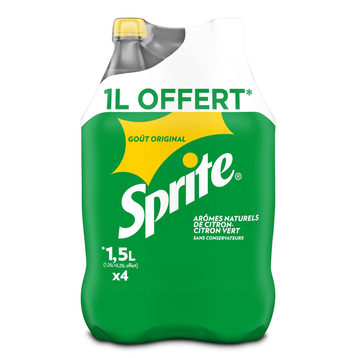 SPRITE Boisson gazeuse aux arômes naturels de citron et citron vert 4x1 ...