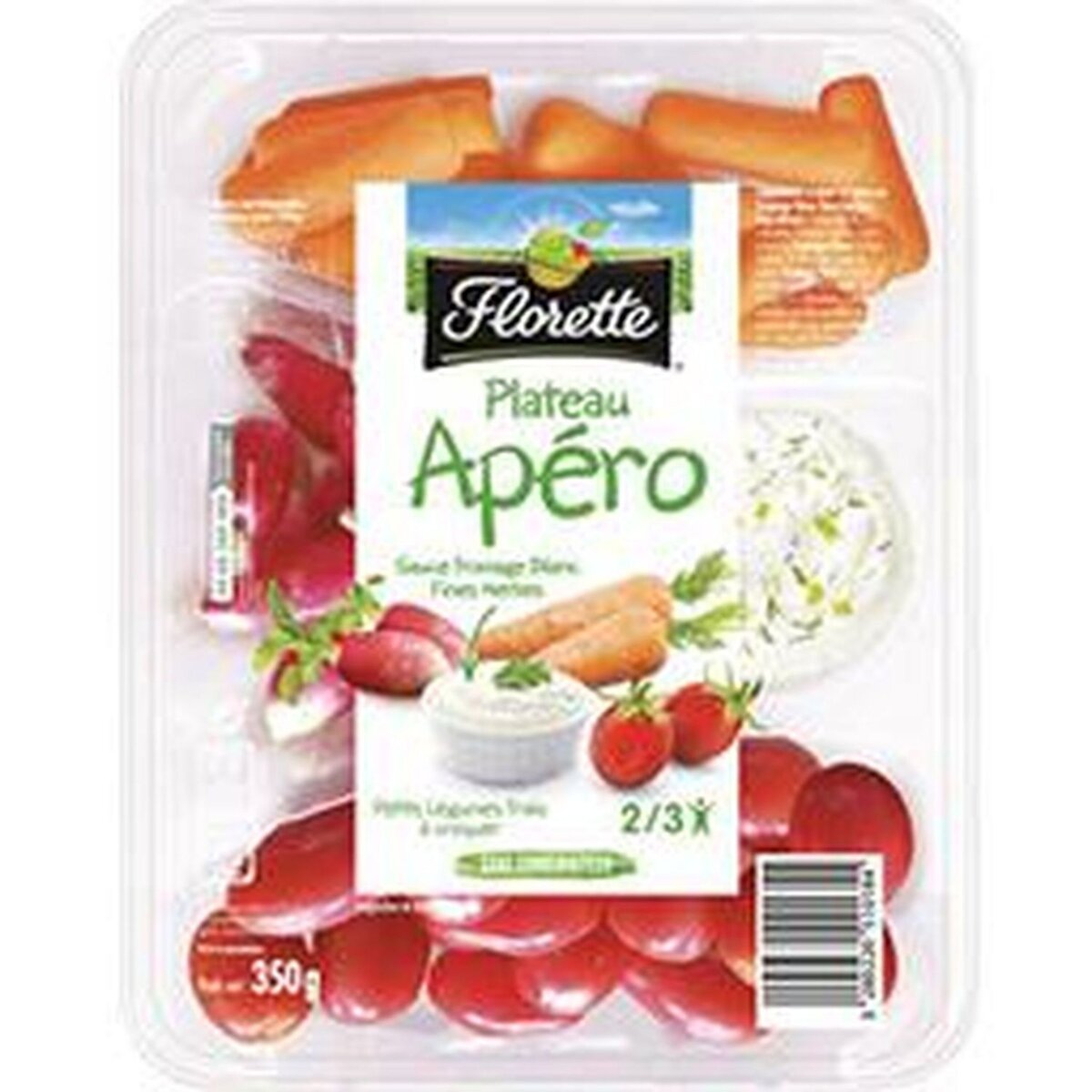 FLORETTE Plateau Apéro Petits légumes frais à croquer avec sauce au fromage blanc 350g