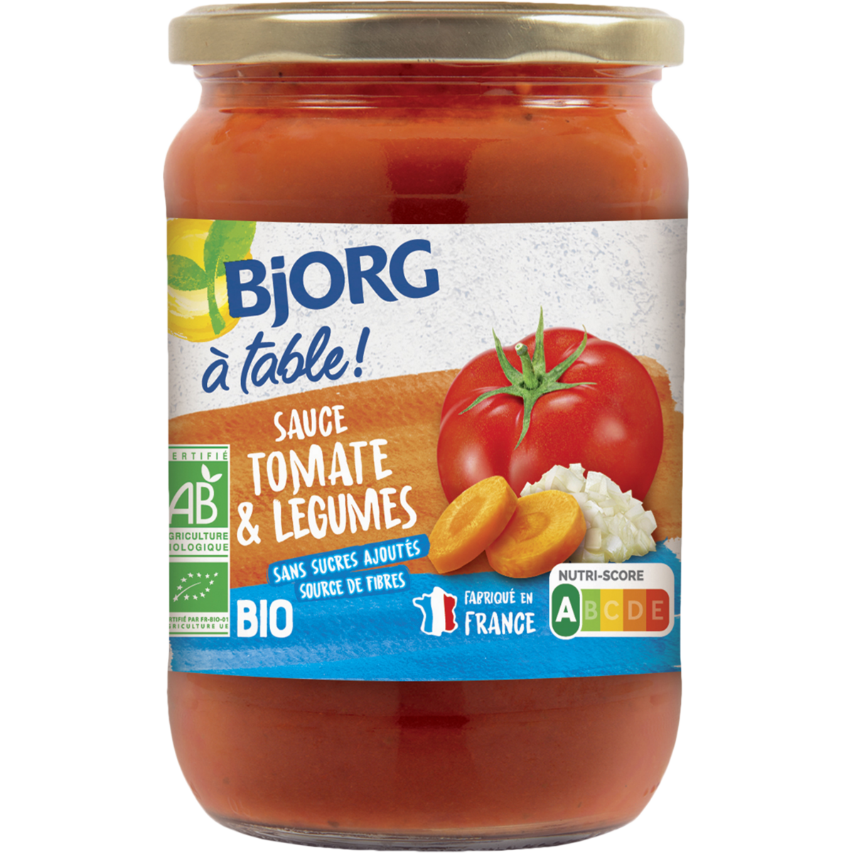 BJORG Sauce tomate et légumes bio sans sucres ajoutés 190g