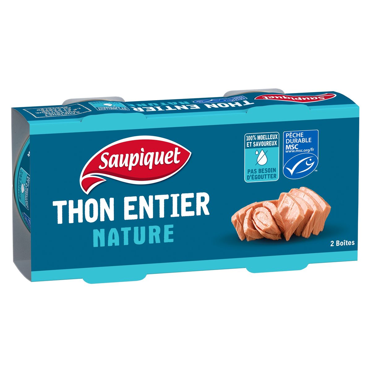 SAUPIQUET Thon entier nature MSC 2x112g