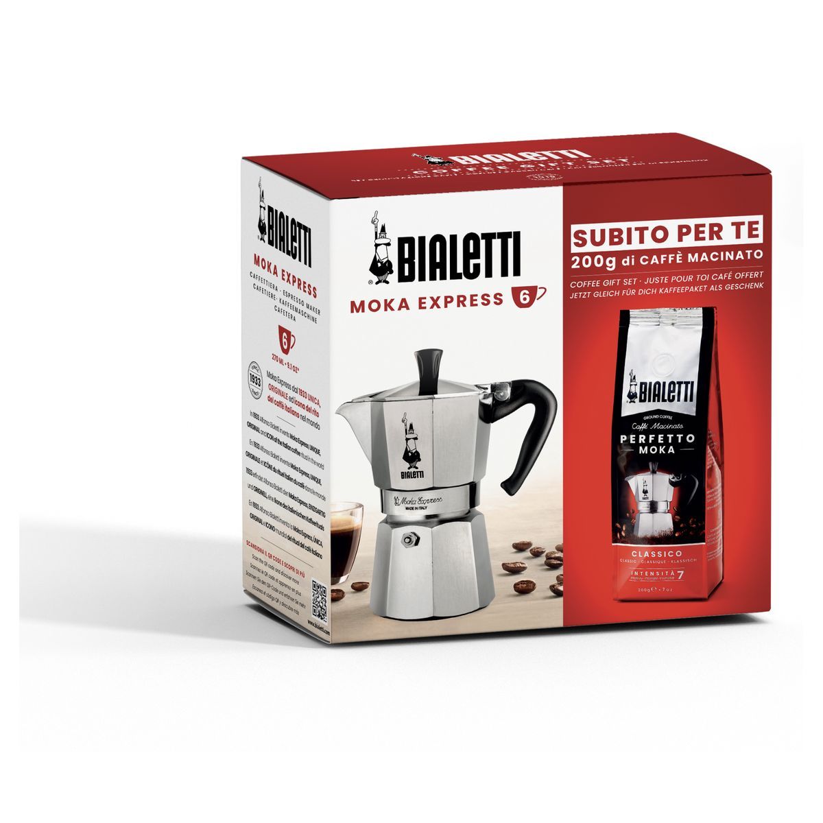 BIALETTI Cafetière italienne MOKA6T 3536 - Aluminium