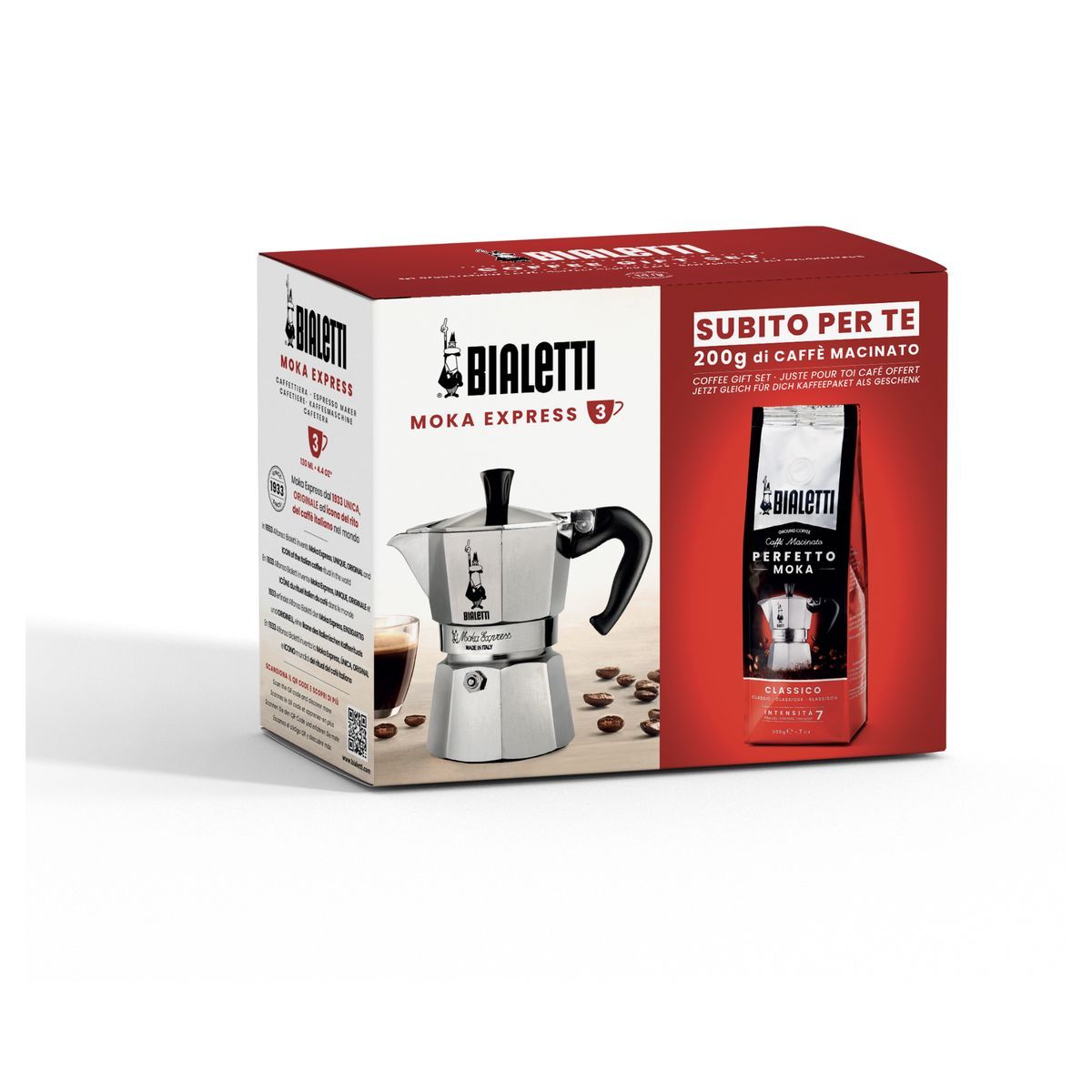 BIALETTI Cafetière italienne MOKA3T 3535 - Aluminium