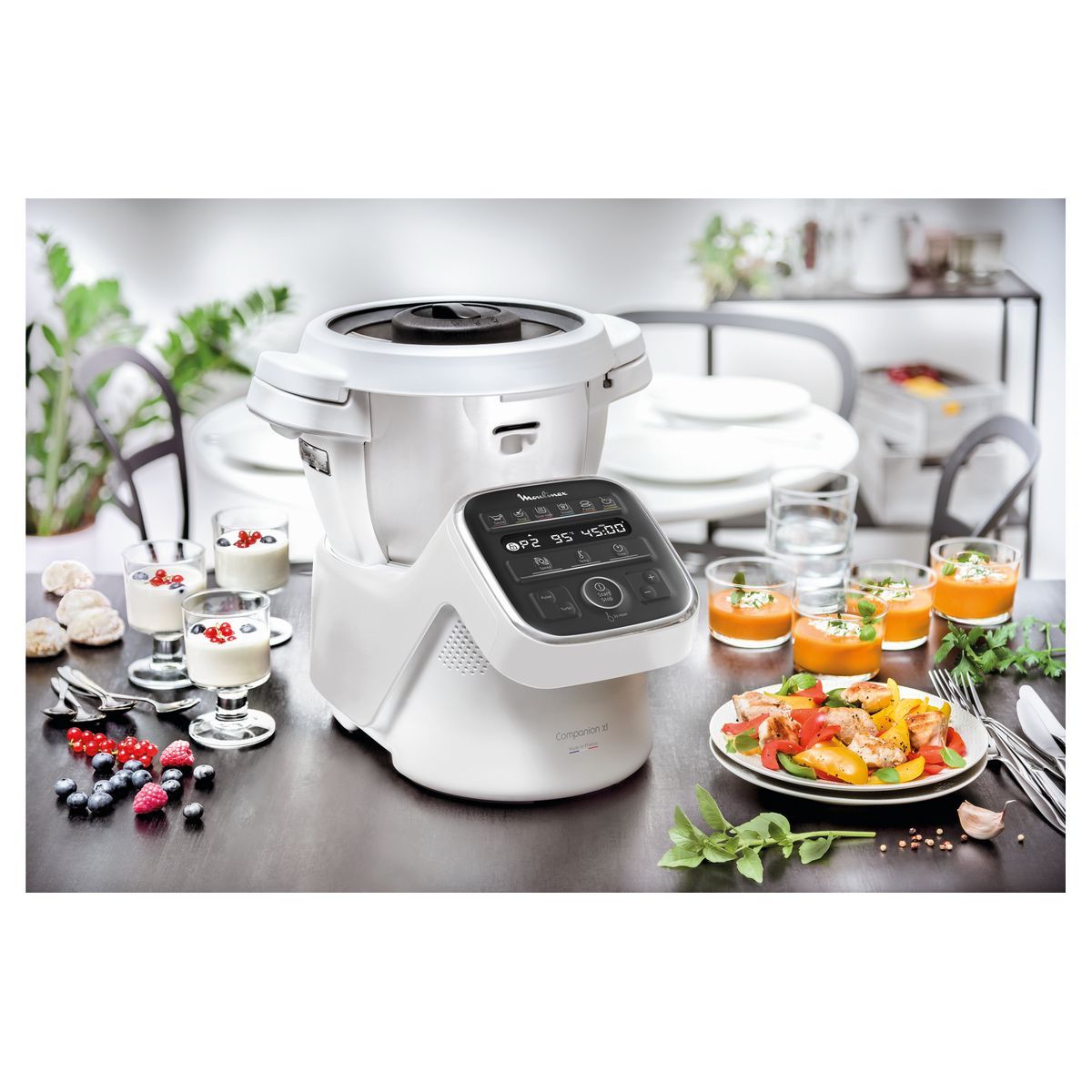MOULINEX Robot cuiseur multifonction Companion HF80CB10 - Blanc