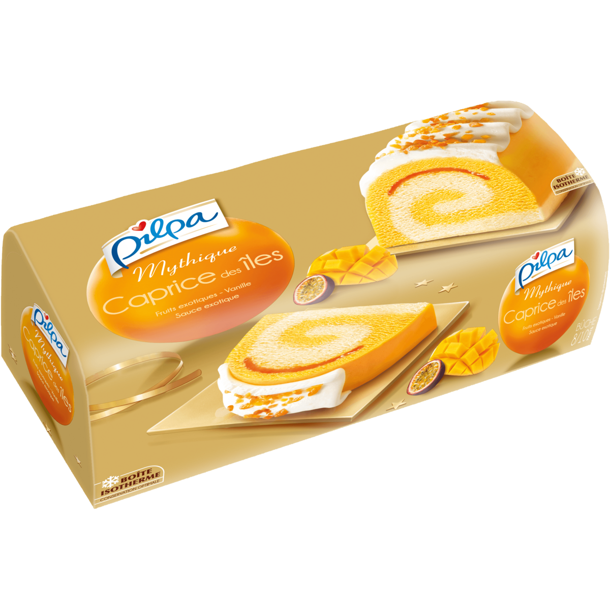 PILPA Mythique Bûche glacée caprice des îles aux fruits exotiques et vanille 8-10 parts 564g