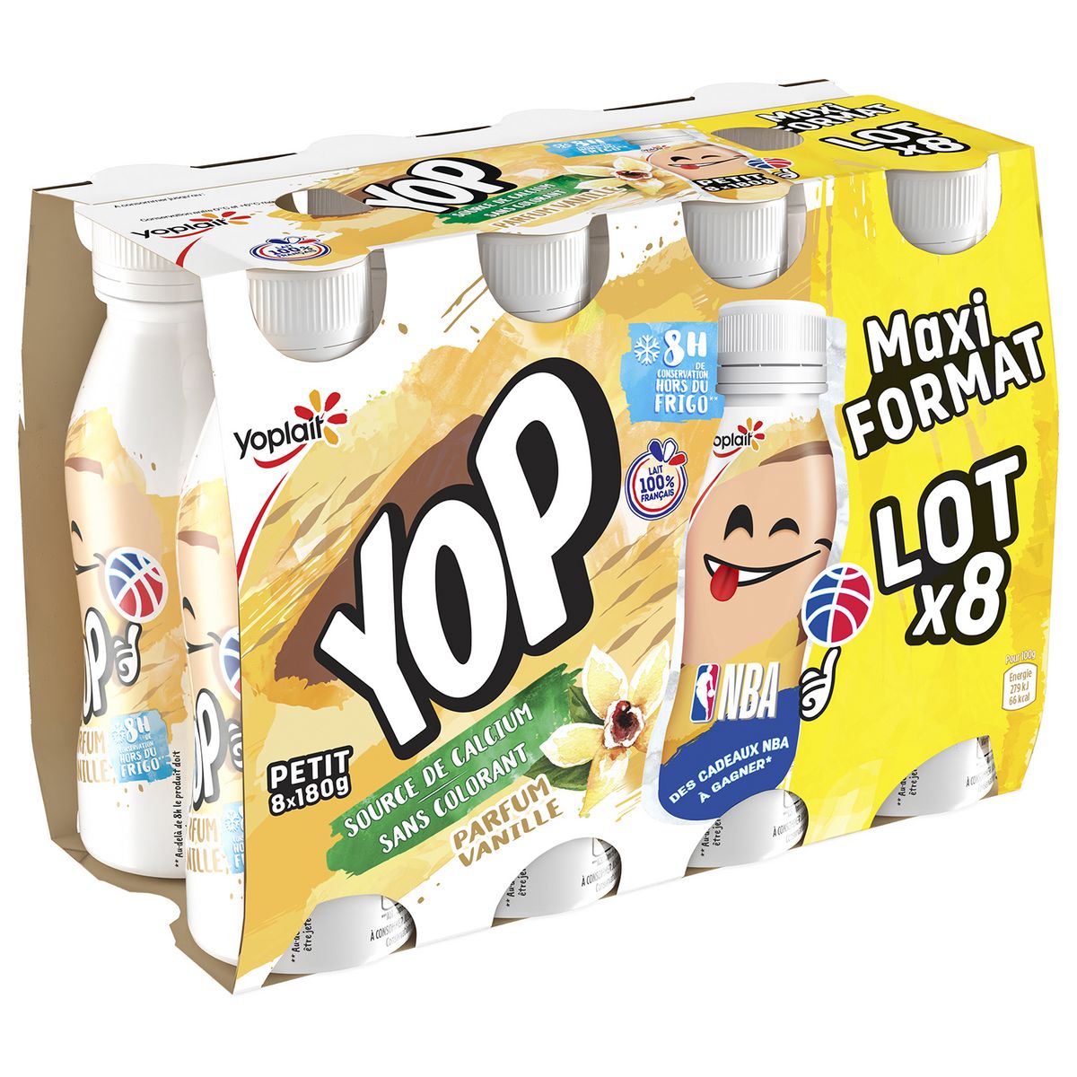 PTIT YOP Yaourt à boire à la vanille 8x180g