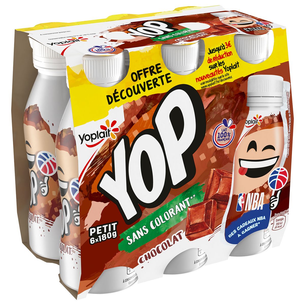 PTIT YOP Yaourt à boire au chocolat 6x180g