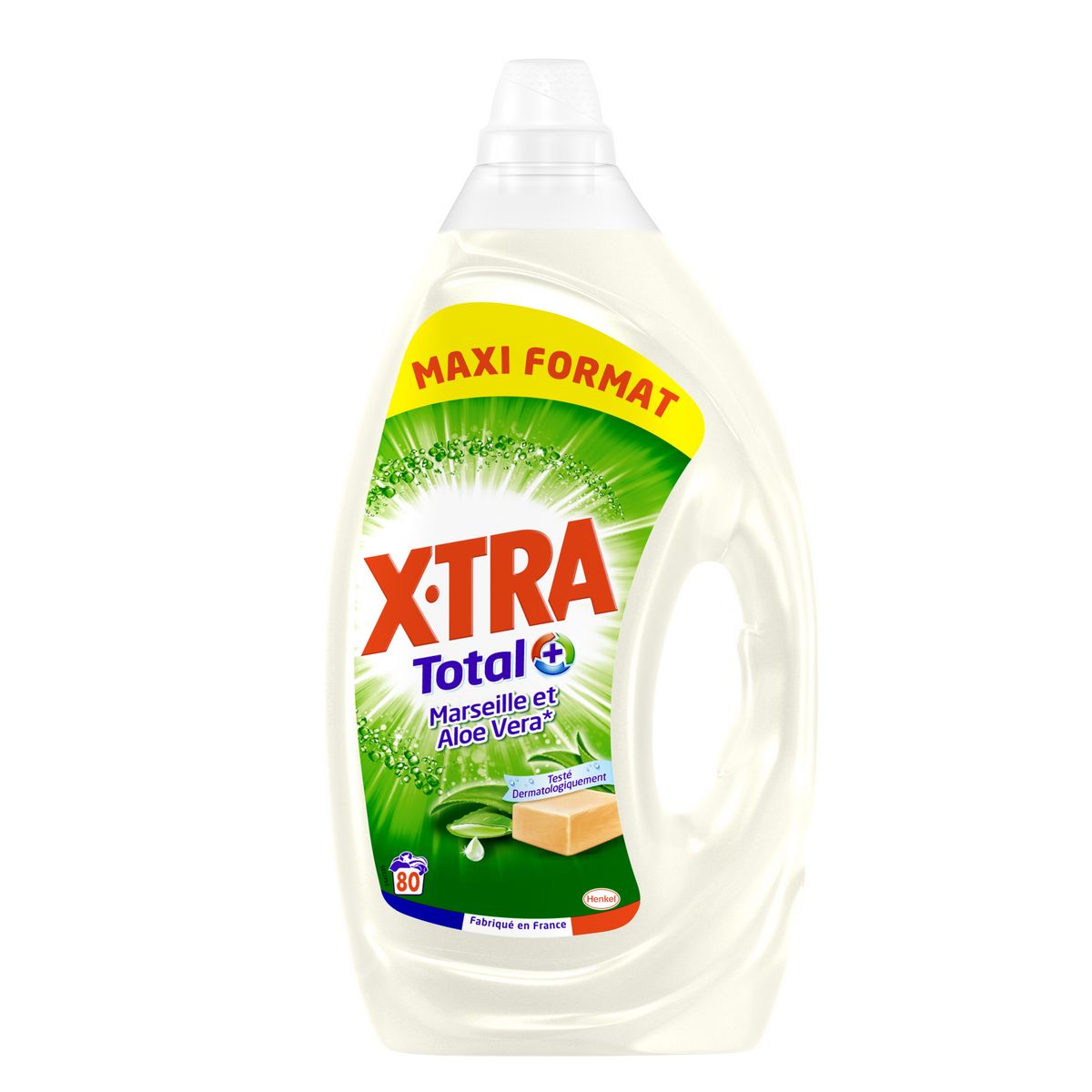 X-TRA Total Lessive liquide au savon de Marseille 80 lavages 4l