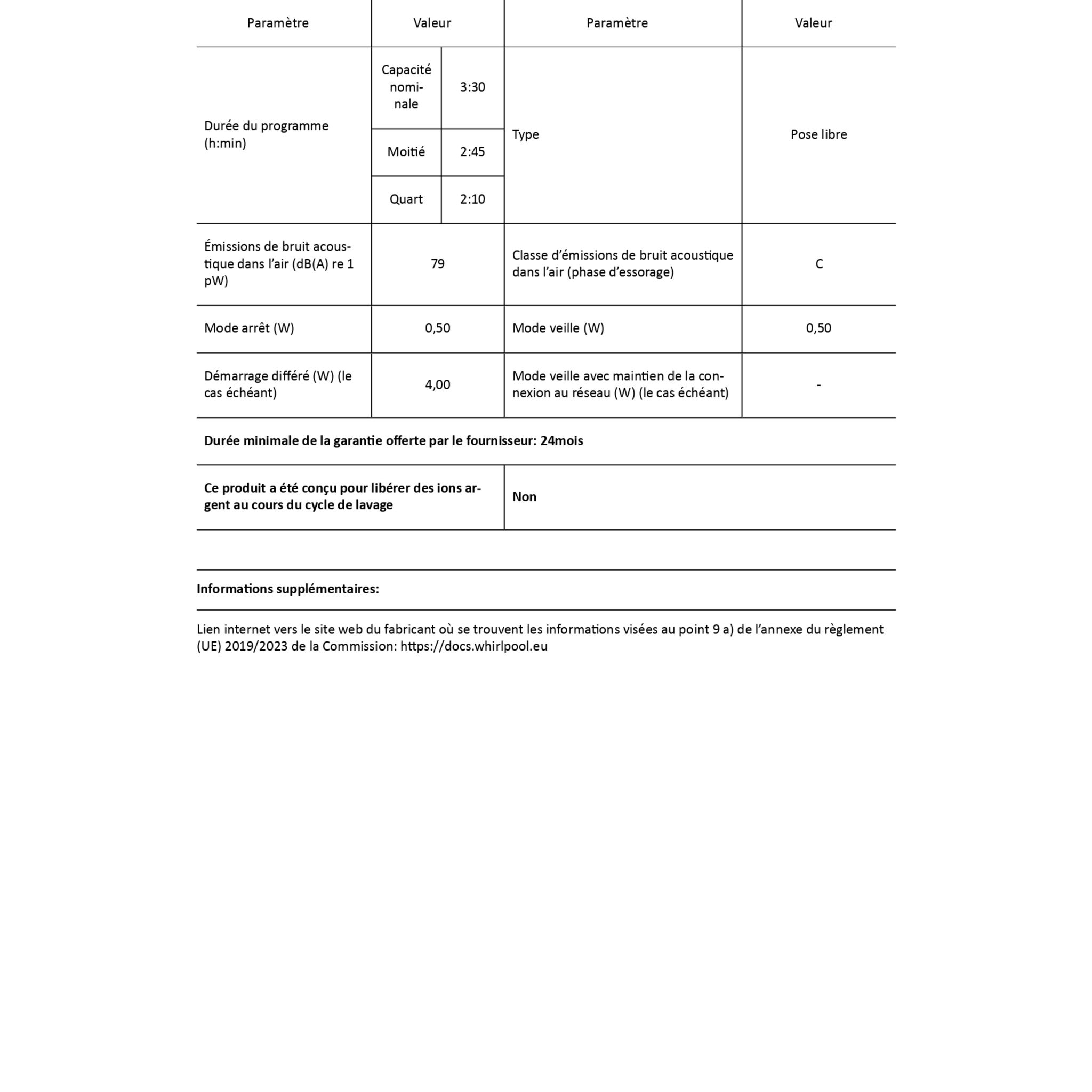 Voir la diapositive 5 : HOTPOINT Lave linge hublot NSH843CWWFRN, 8 kg, 1400 T/min