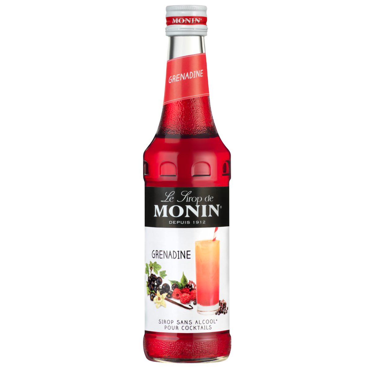 SIROP MONIN Sirop grenadine sans alcool pour cocktail bouteille verre  33cl