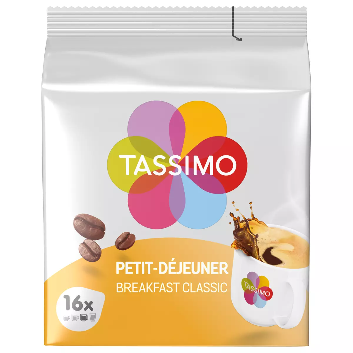 TASSIMO TASSIMO  CAFE DOSETTES PETIT DEJEUNER CLASSIQUE 16 PC L 16 dosettes 128g