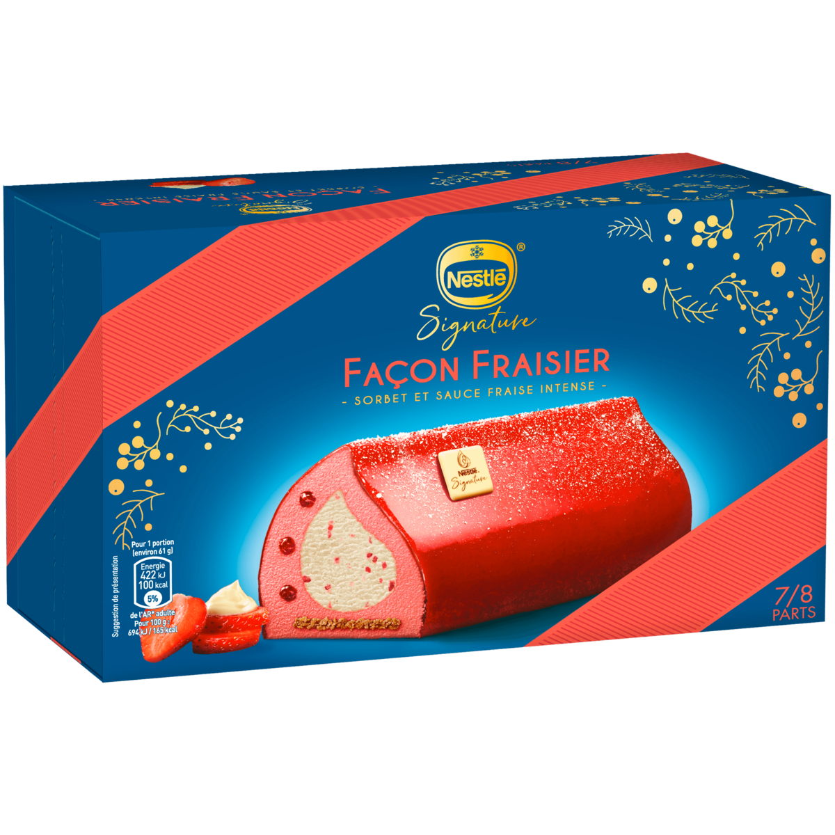 NESTLE Signature Bûche glacée façon fraisier 7-8 parts 495g