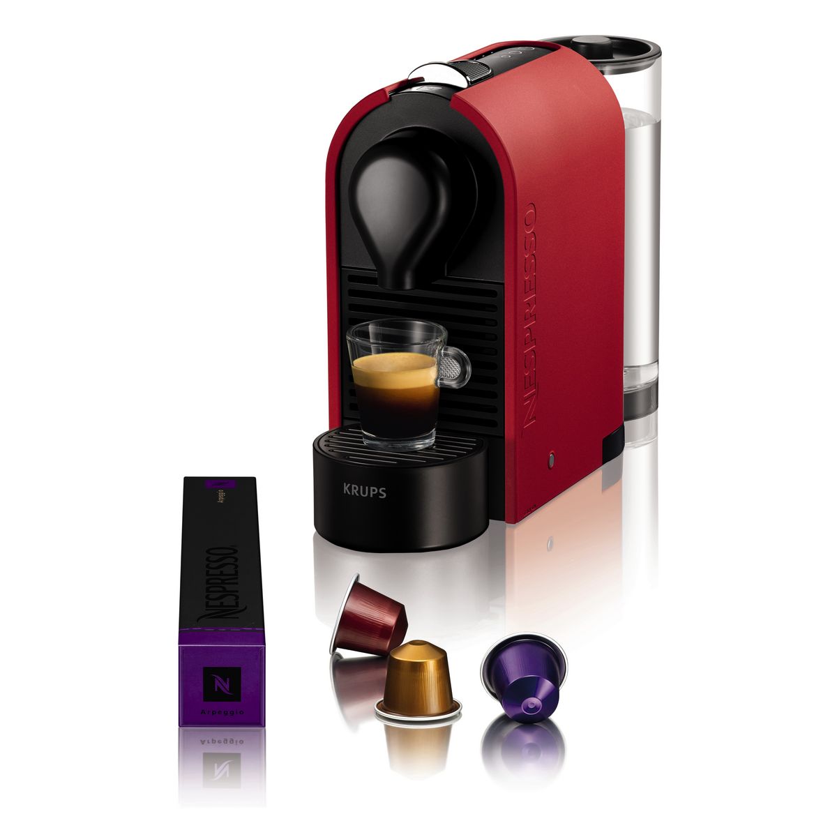 KRUPS Cafetiere à dosette Nespresso 'U' XN2505 rouge mat
