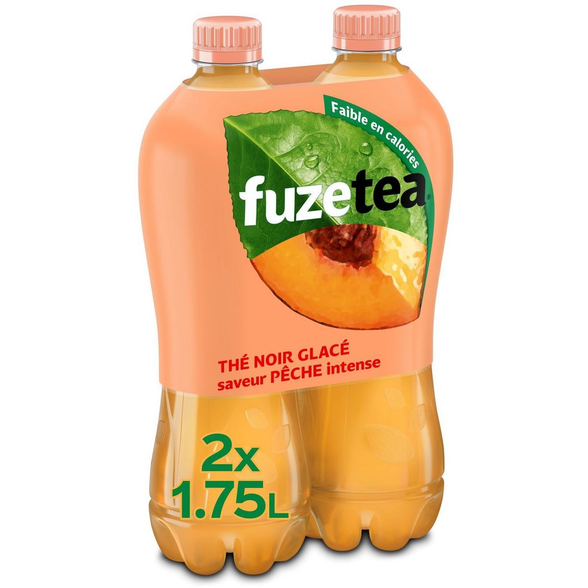 FUZE TEA Thé noir glacé arôme pêche intense 2x1,75l