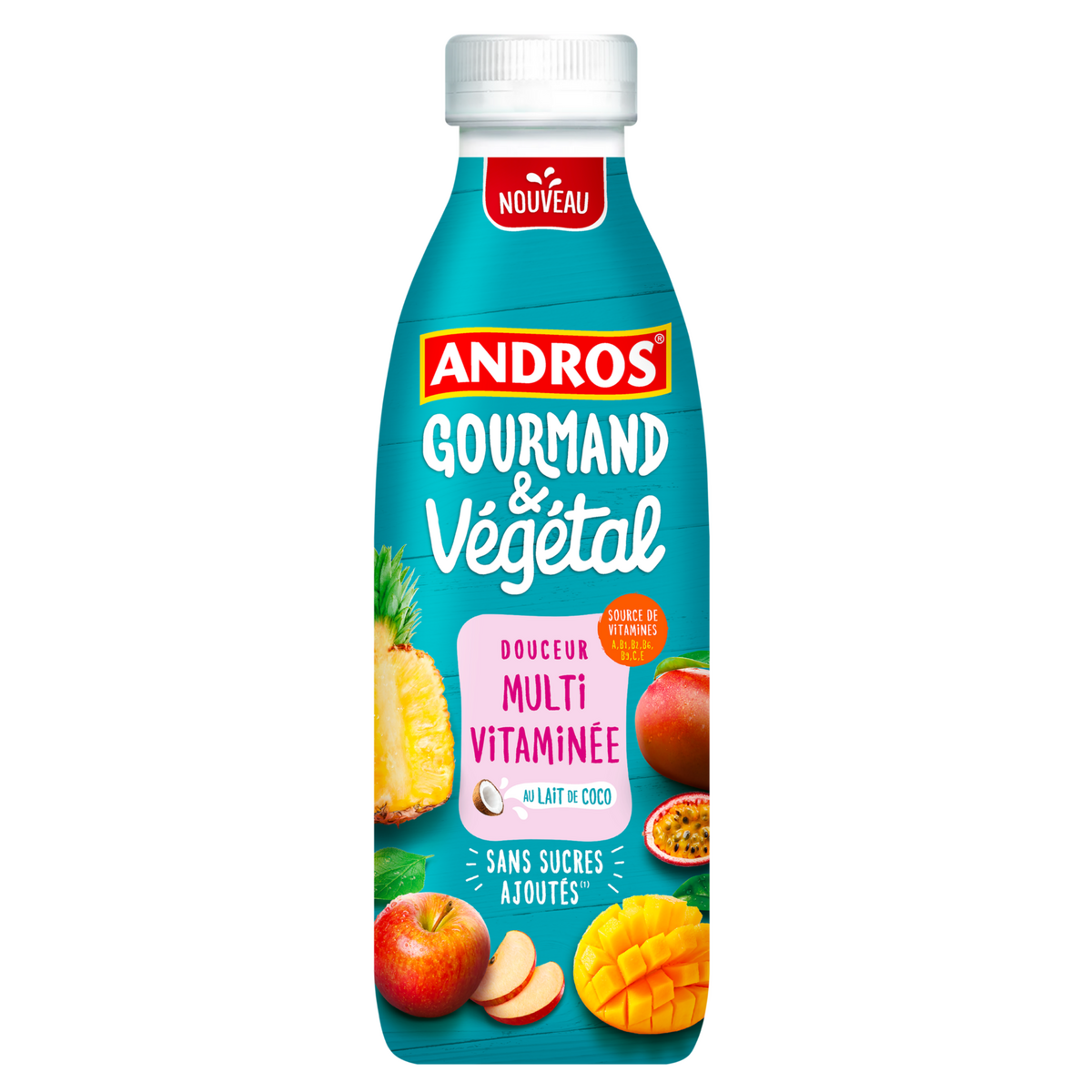 ANDROS Gourmand & Végétal douceur multi vitaminée au lait de coco sans sucres ajoutés 75cl