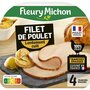 FLEURY MICHON Filet de poulet cuit lentement 4 tranches  140g