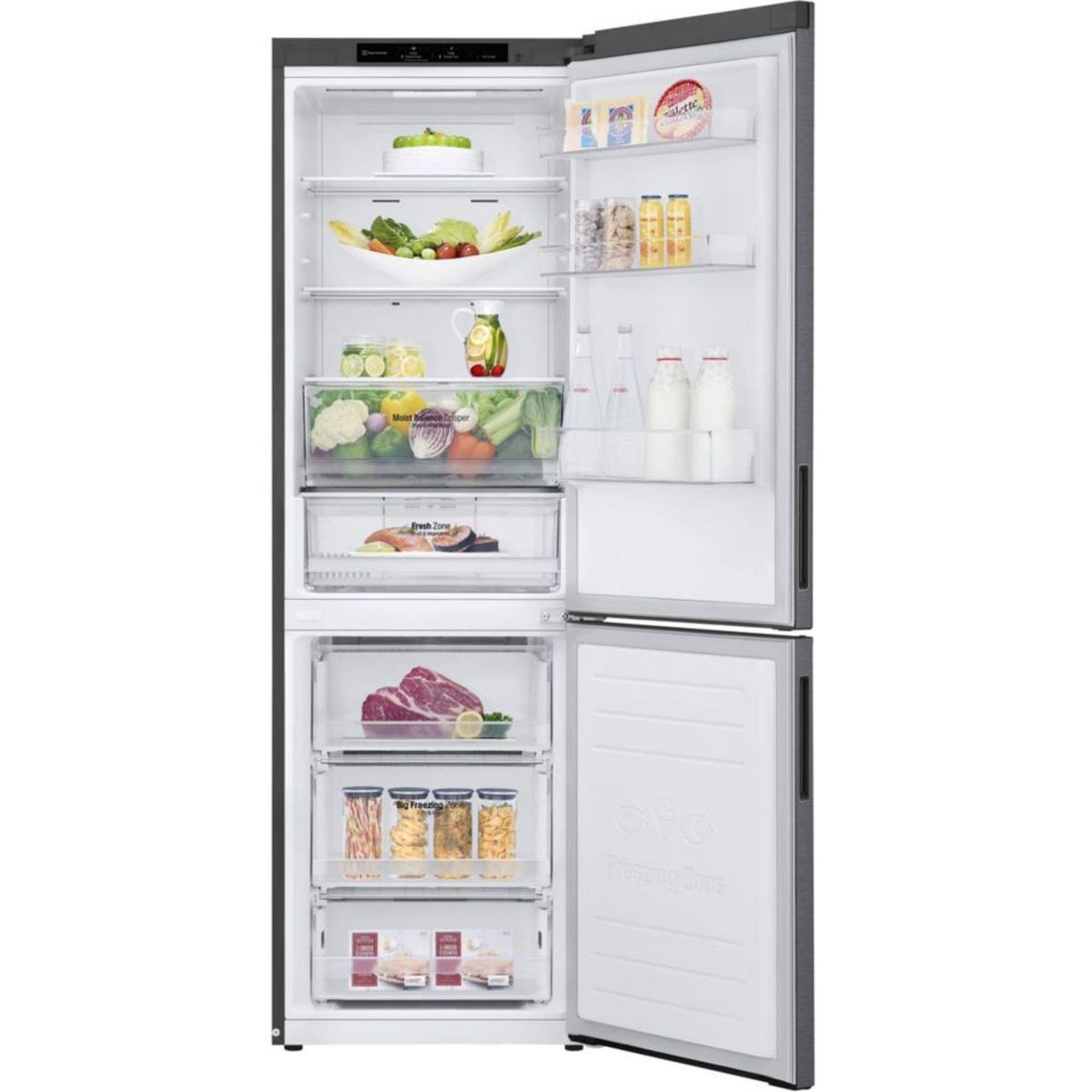 Voir la diapositive 4 : LG Réfrigérateur combiné GBB61DSJEC 341 L, Froid ventilé No frost