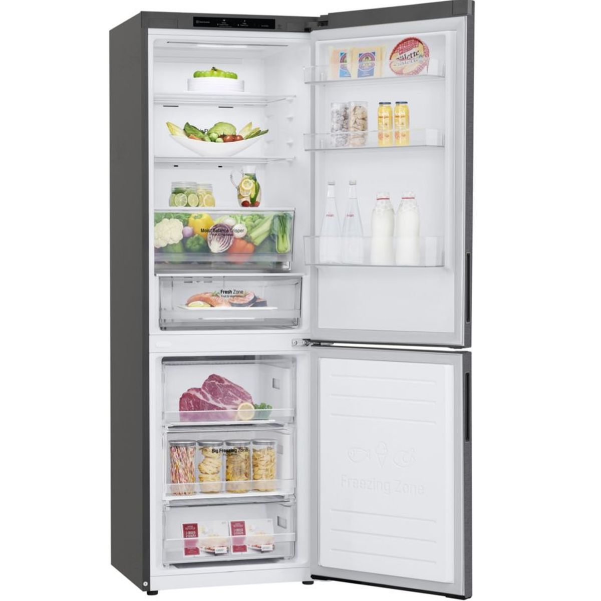 LG Réfrigérateur combiné GBB61DSJEC 341 L, Froid ventilé No frost