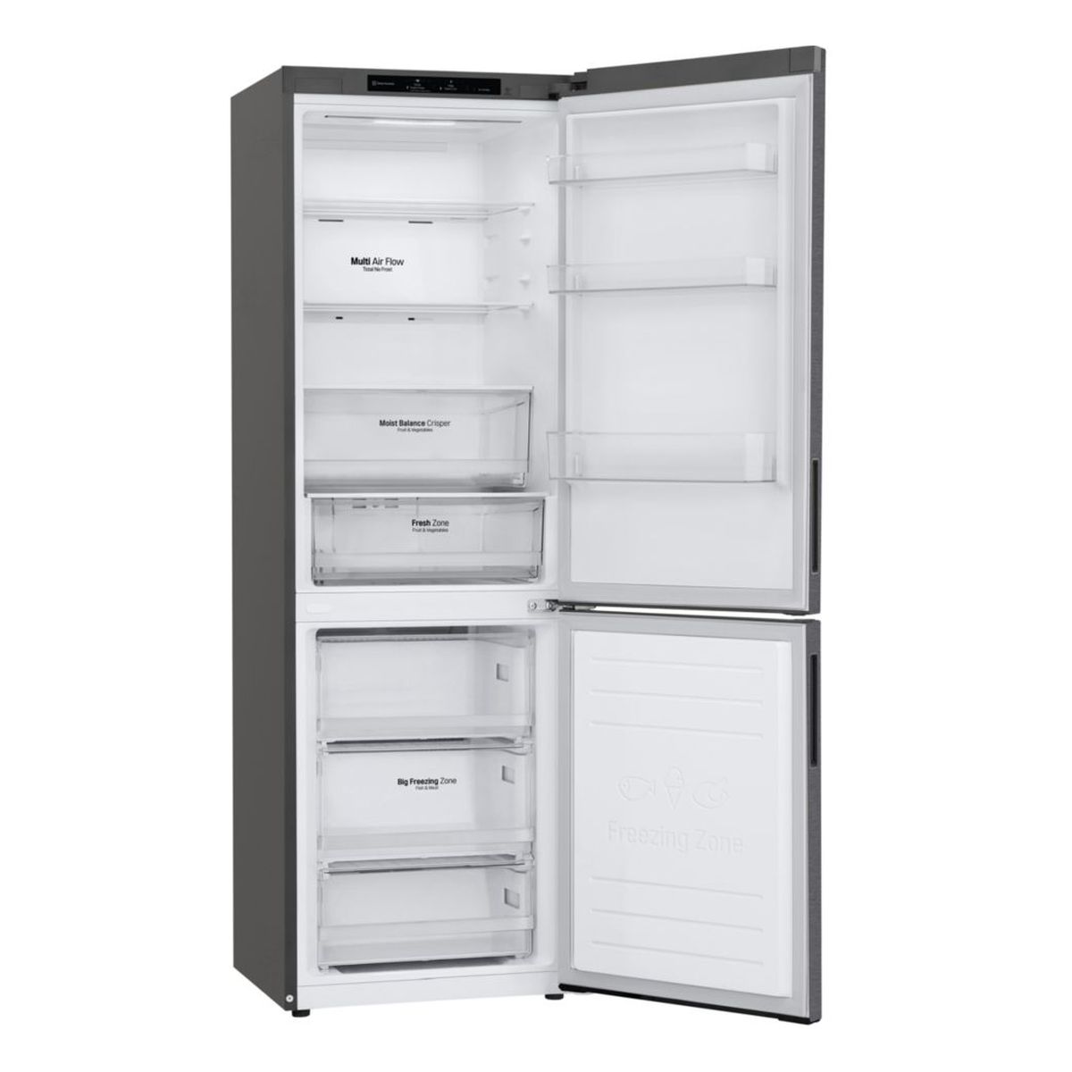 Voir la diapositive 2 : LG Réfrigérateur combiné GBB61DSJEC 341 L, Froid ventilé No frost